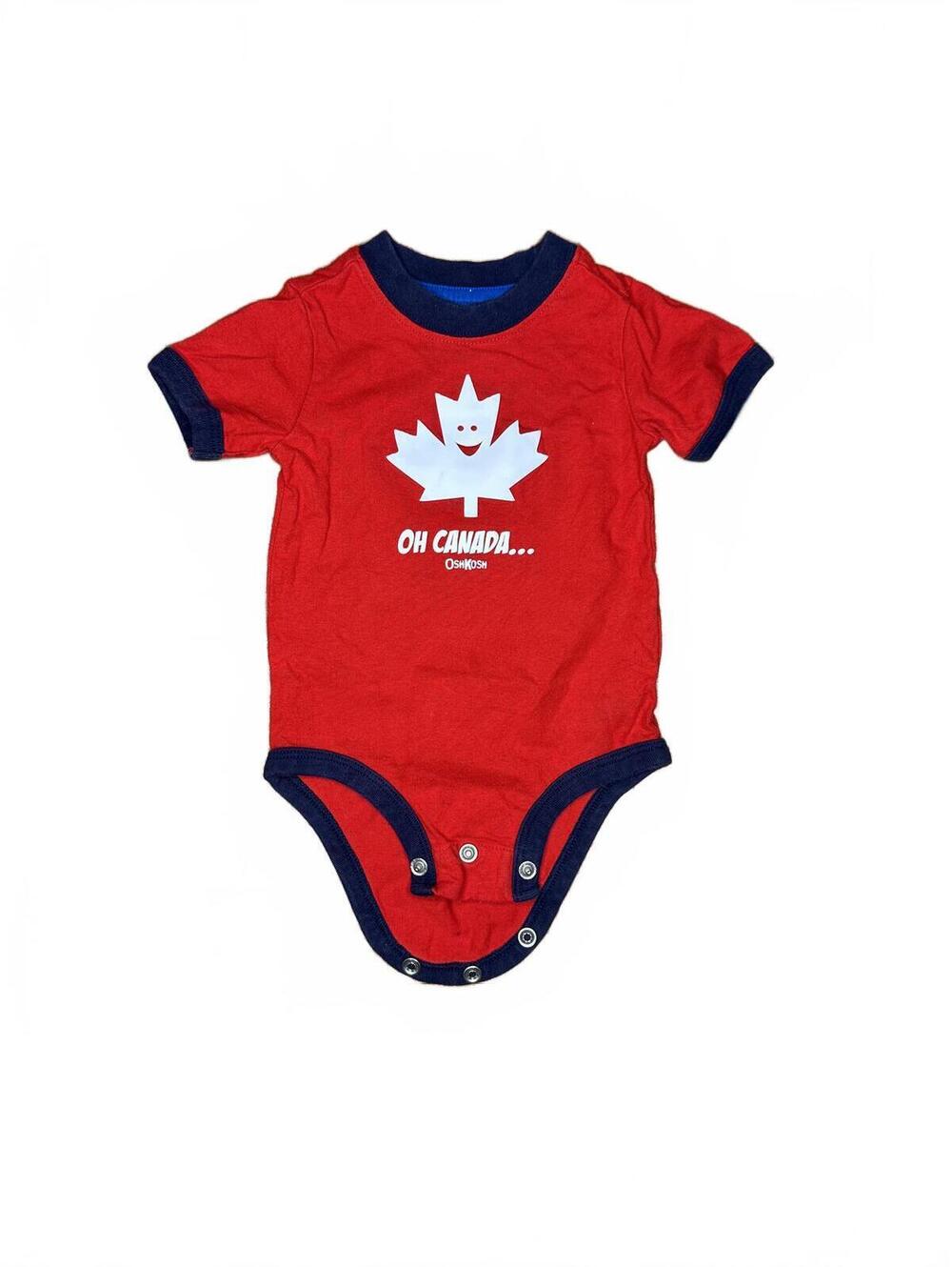 OshKosh B'gosh Baby 9M Red Canada Maple Leaf Onesie